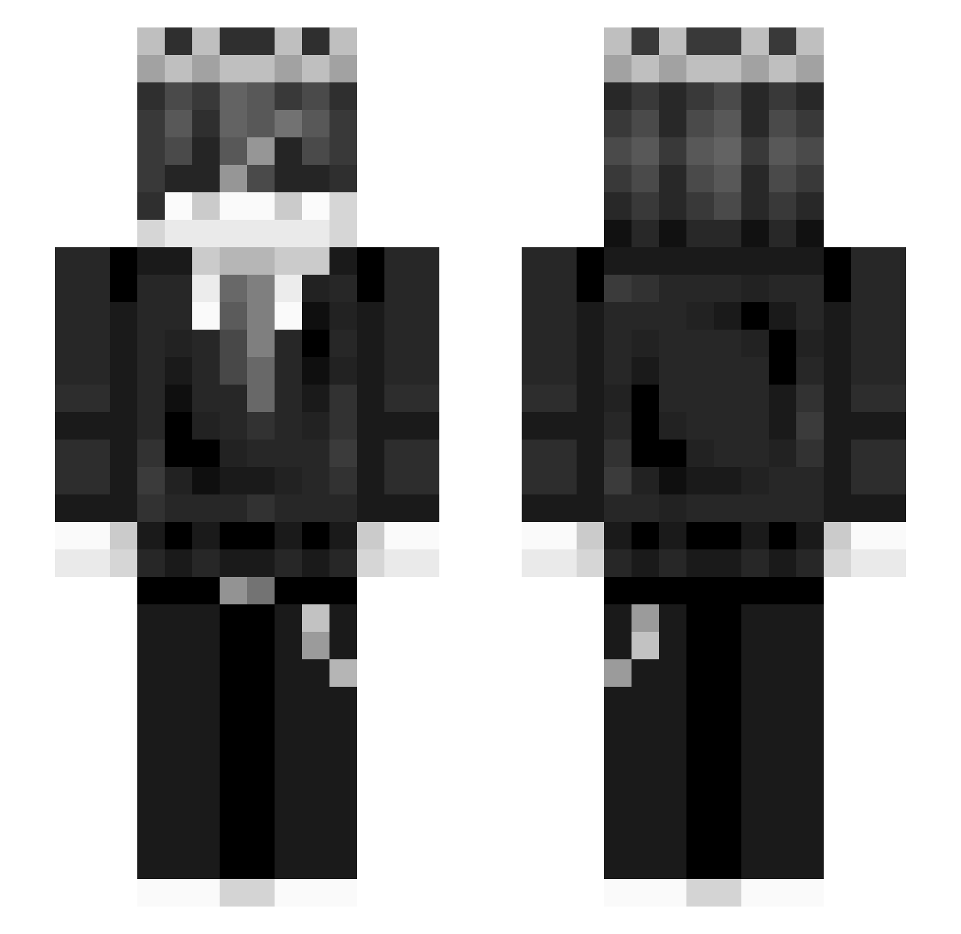 zzzspikes Minecraft skin, front and back view