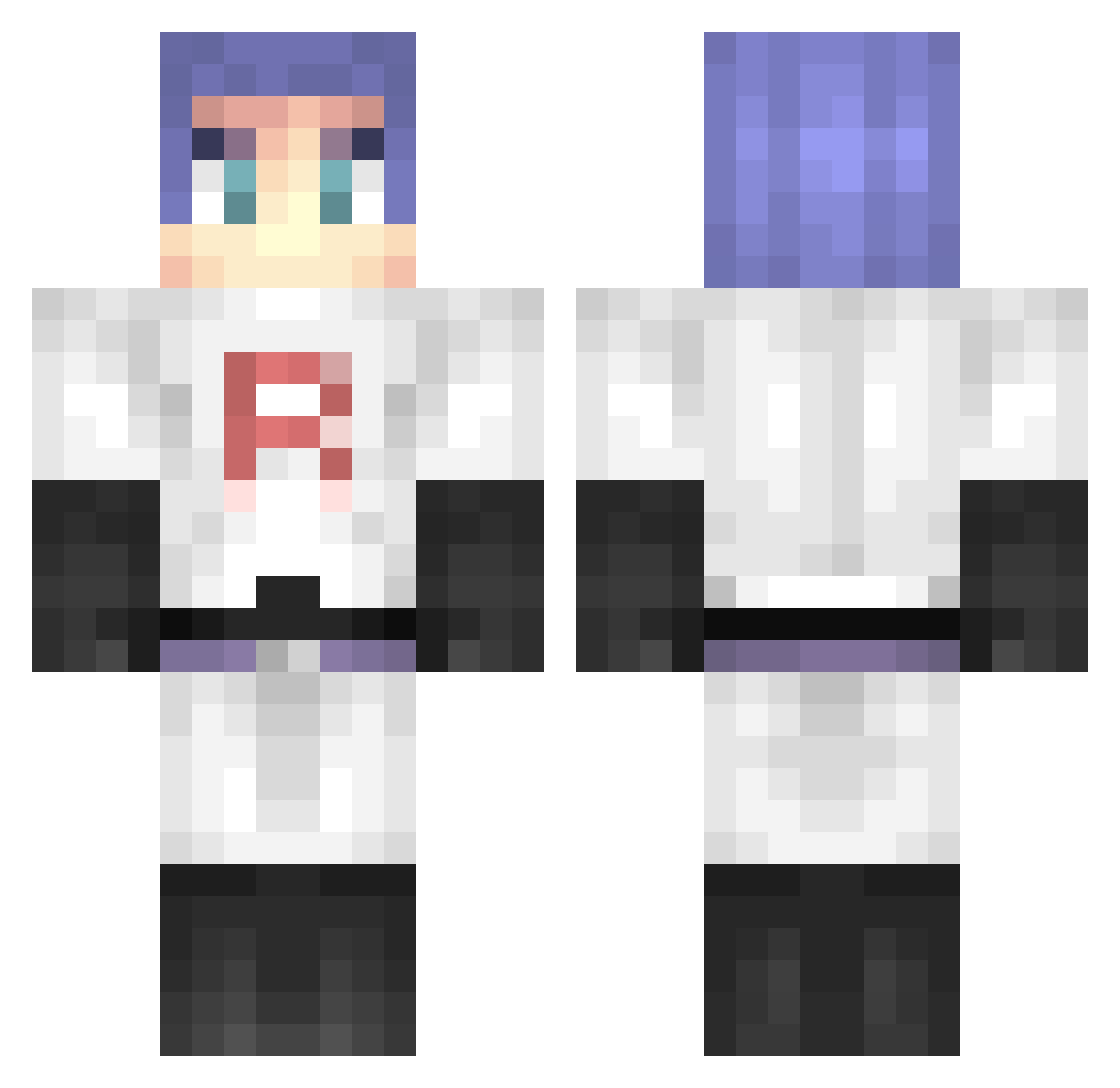 Crassness Minecraft skin, front and back view
