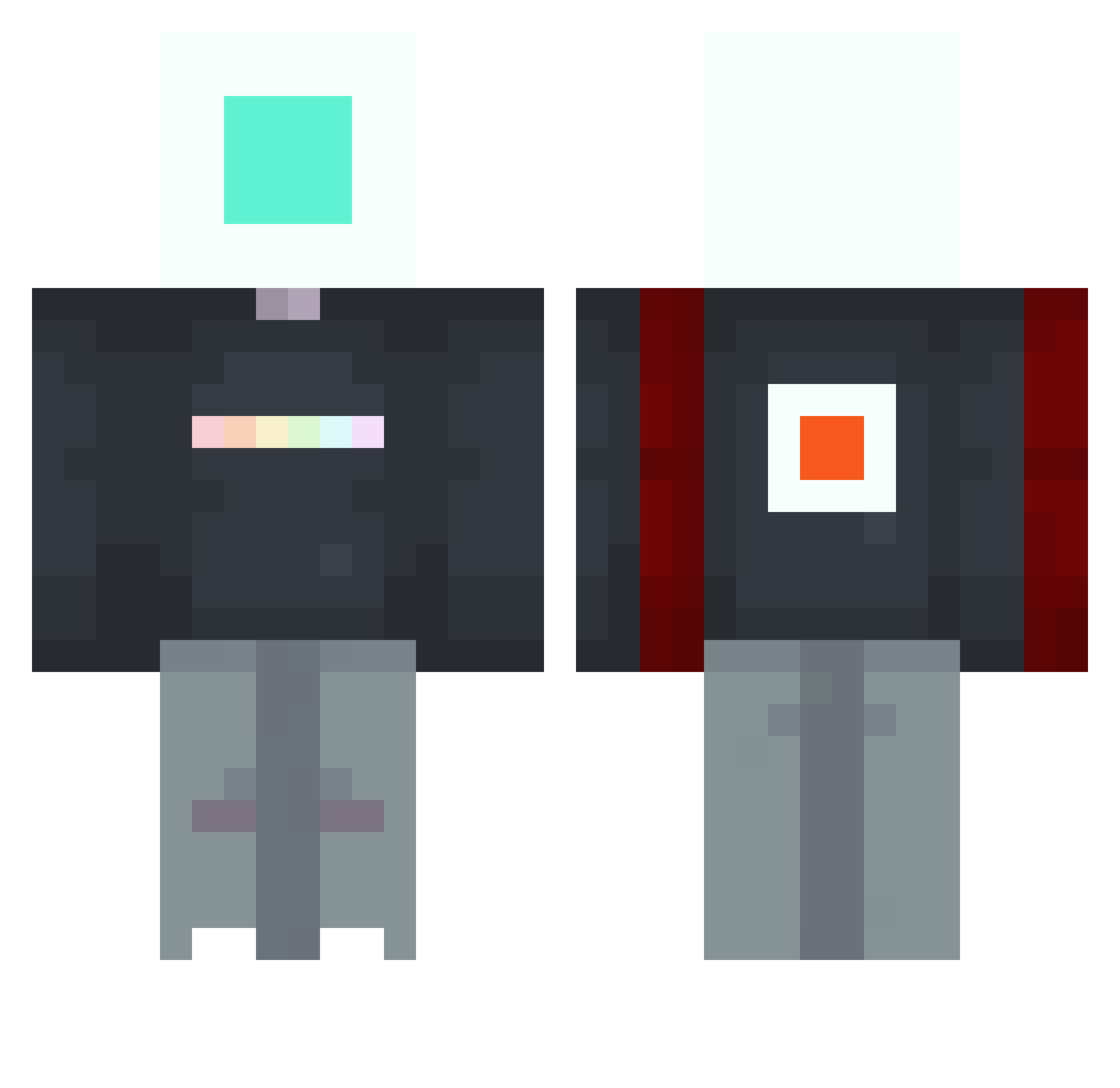 Tap_cam Minecraft skin, front and back view