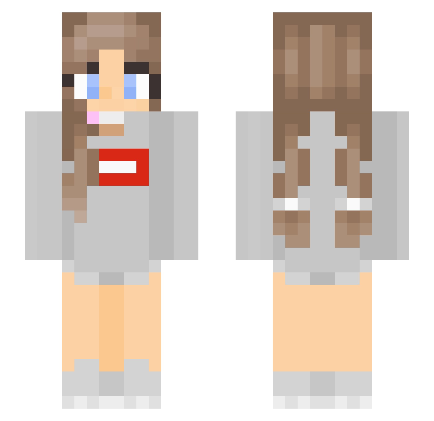 Analise Minecraft skin, front and back view
