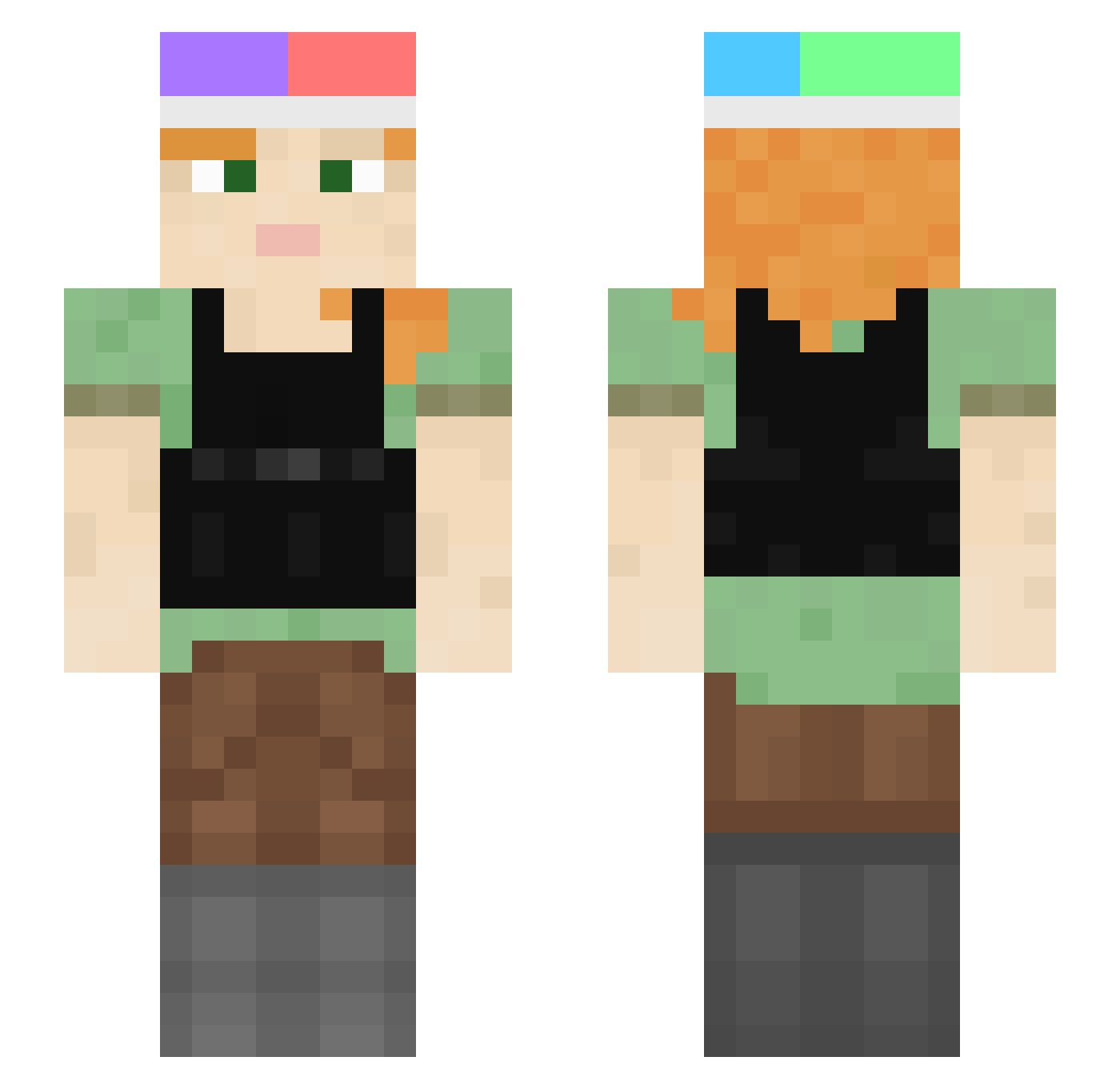 rqwr_ Minecraft skin, front and back view