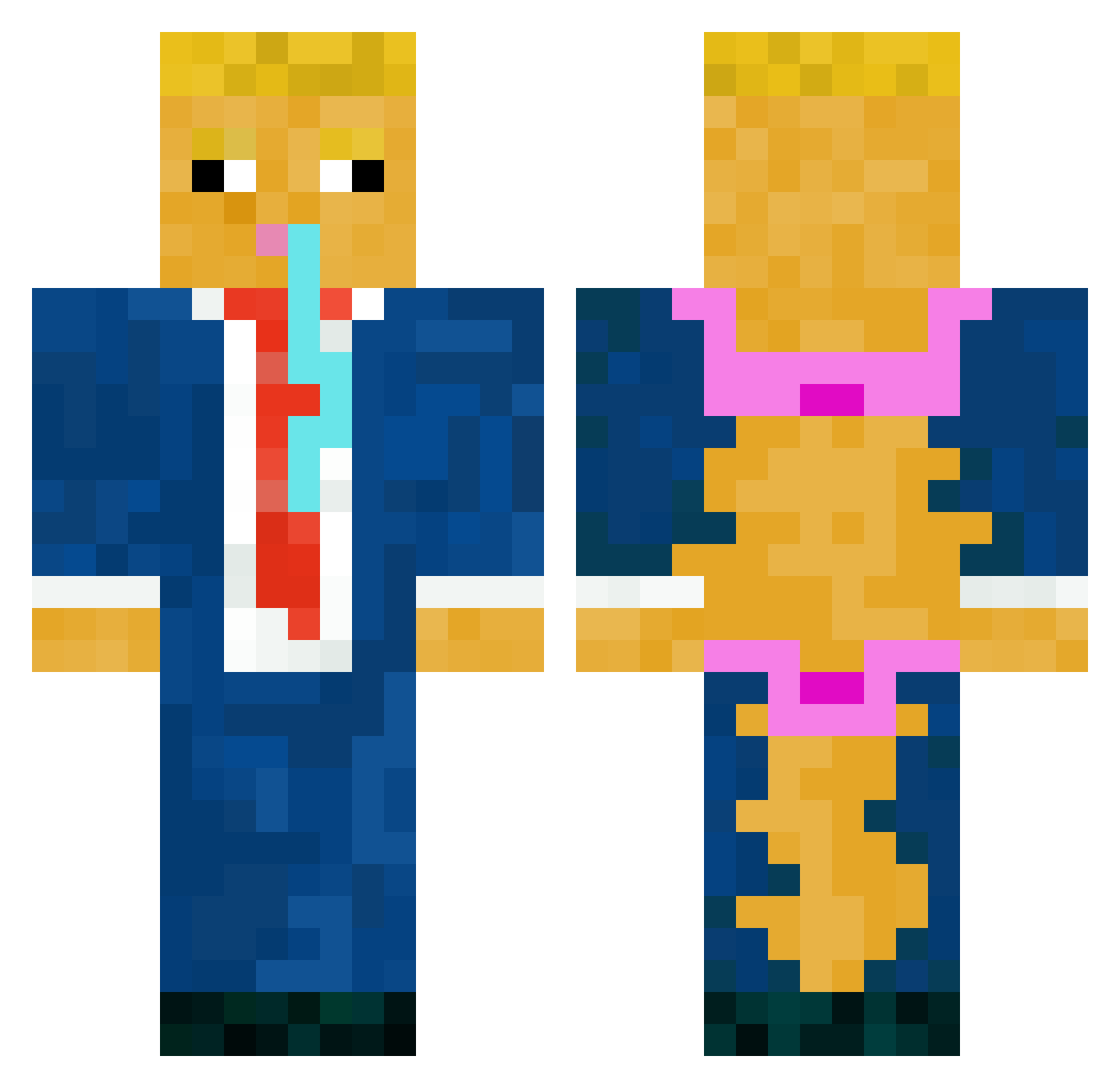 winryskn Minecraft skin, front and back view