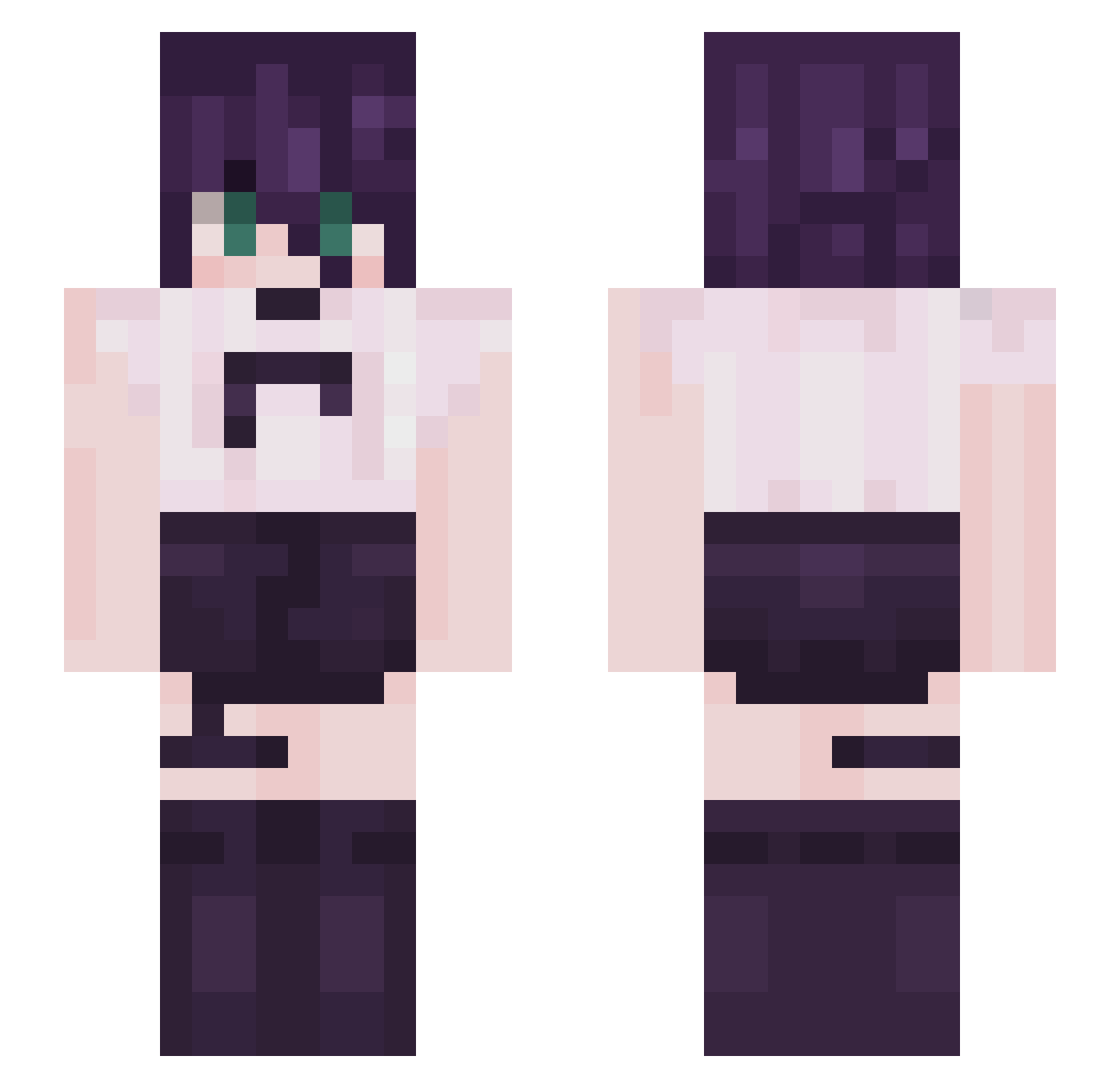 ZaaKw Minecraft skin, front and back view