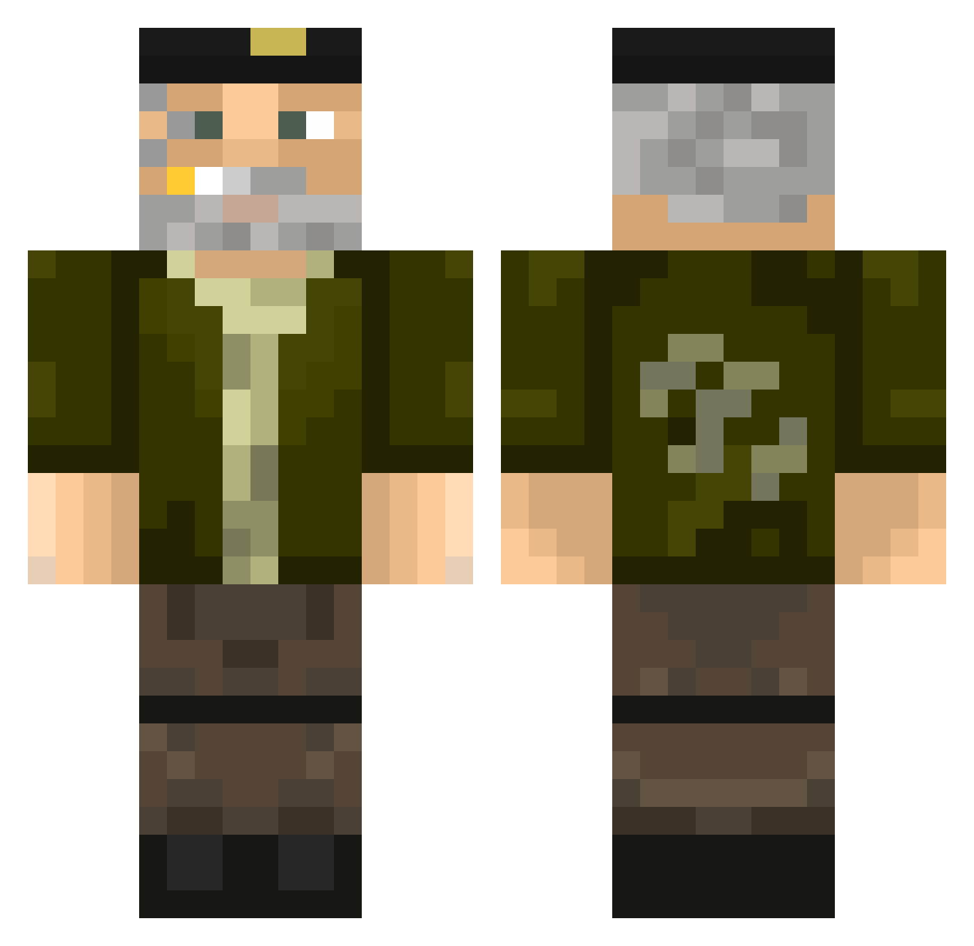 Dkiller117 Minecraft skin, front and back view