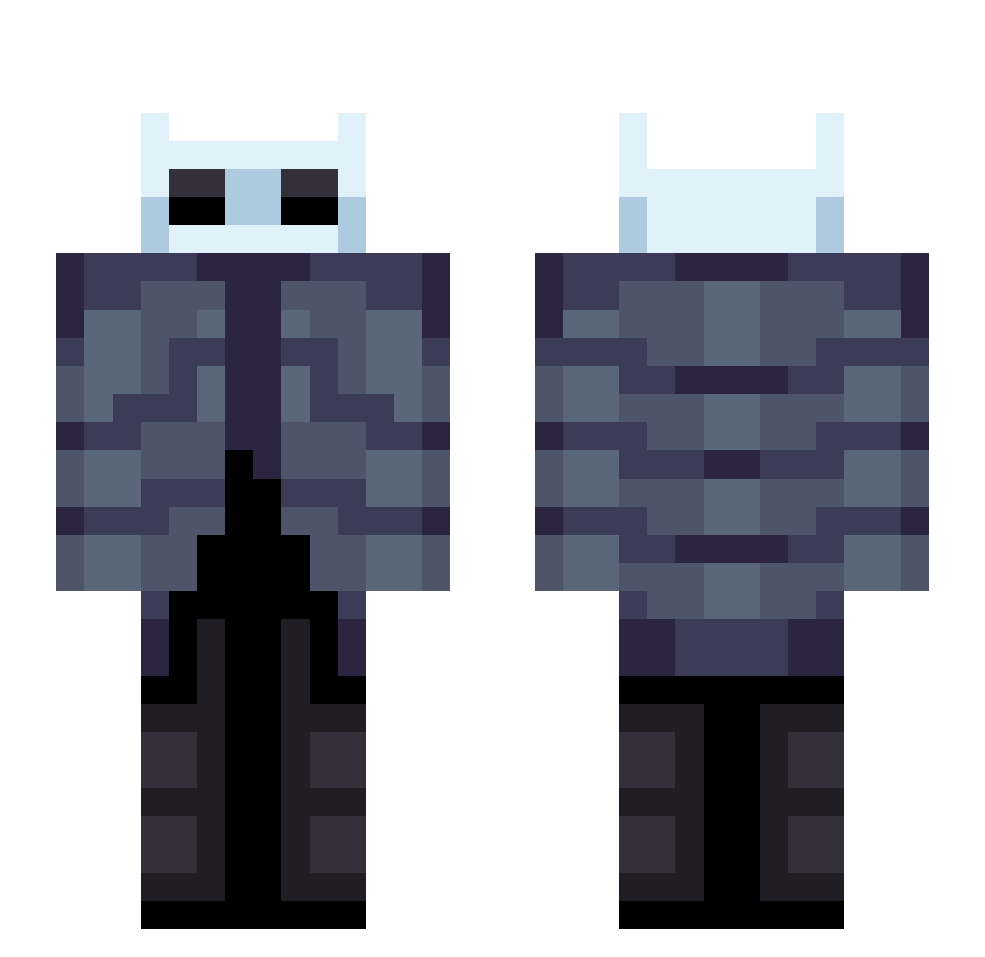 Eldart Minecraft skin, front and back view