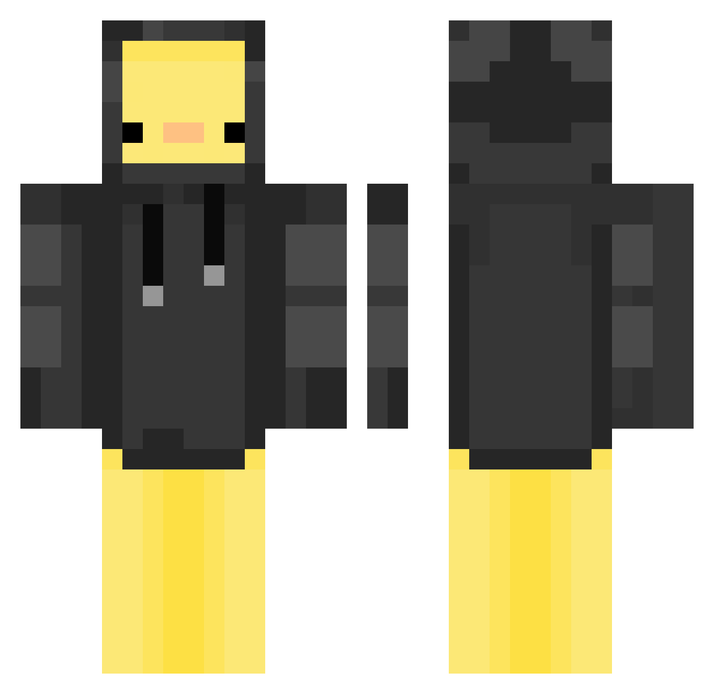 powergido Minecraft skin, front and back view