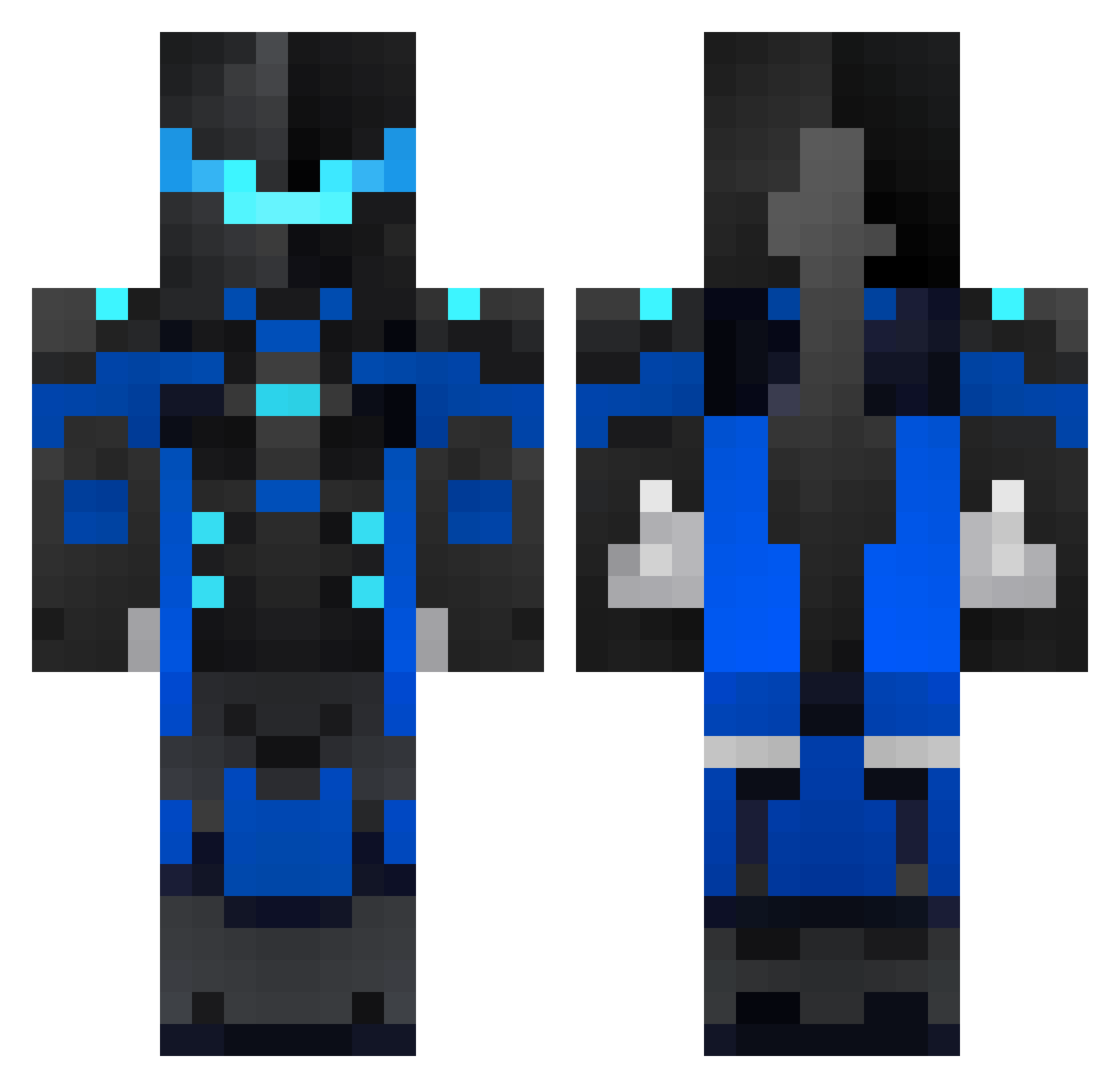 SpeedDemons Minecraft skin, front and back view