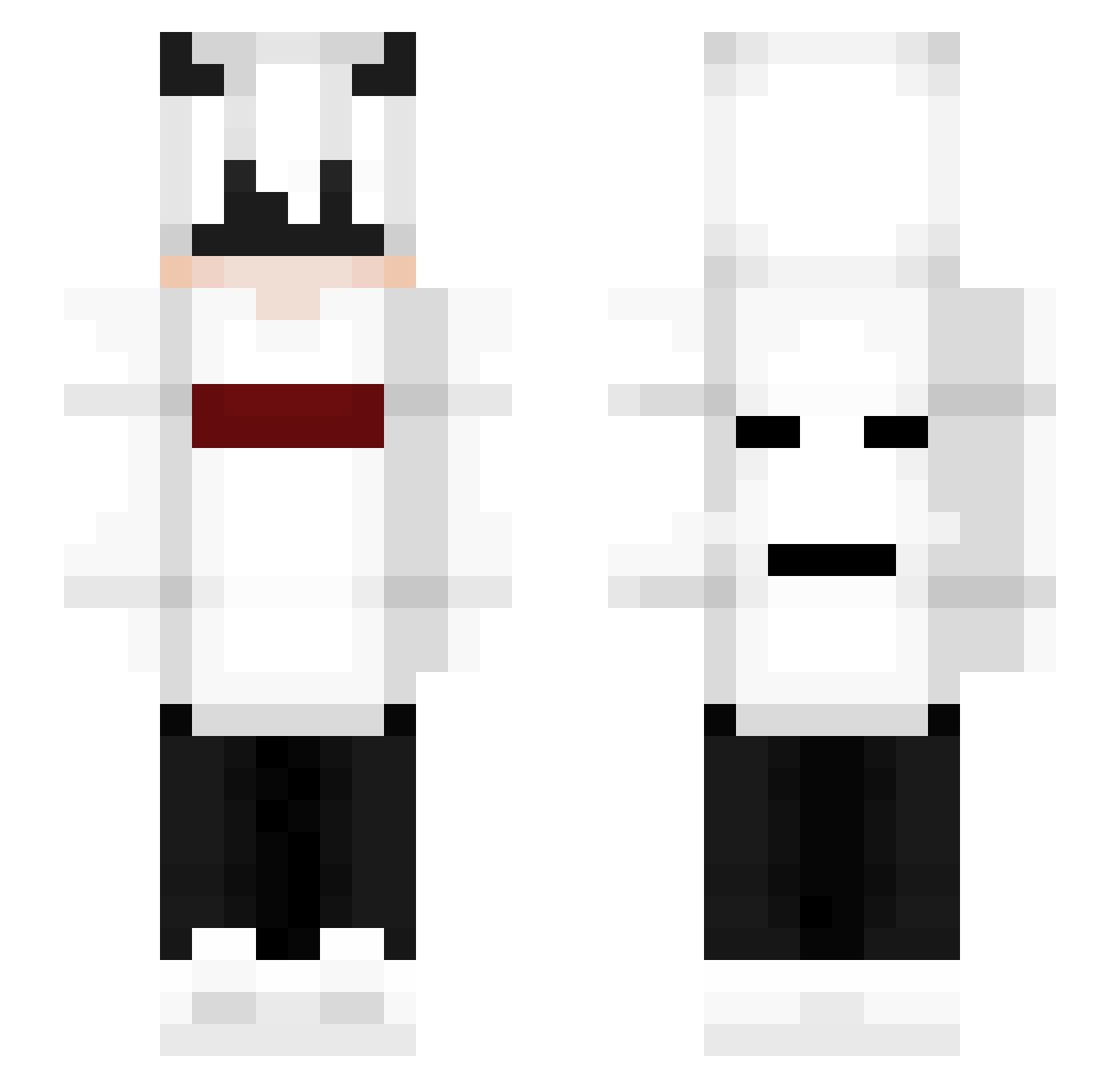 Quentiiix Minecraft skin, front and back view
