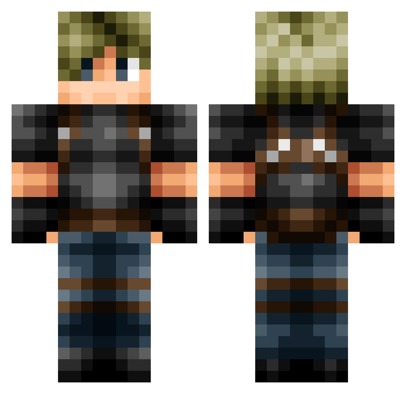 Kurku Minecraft skin, front and back view