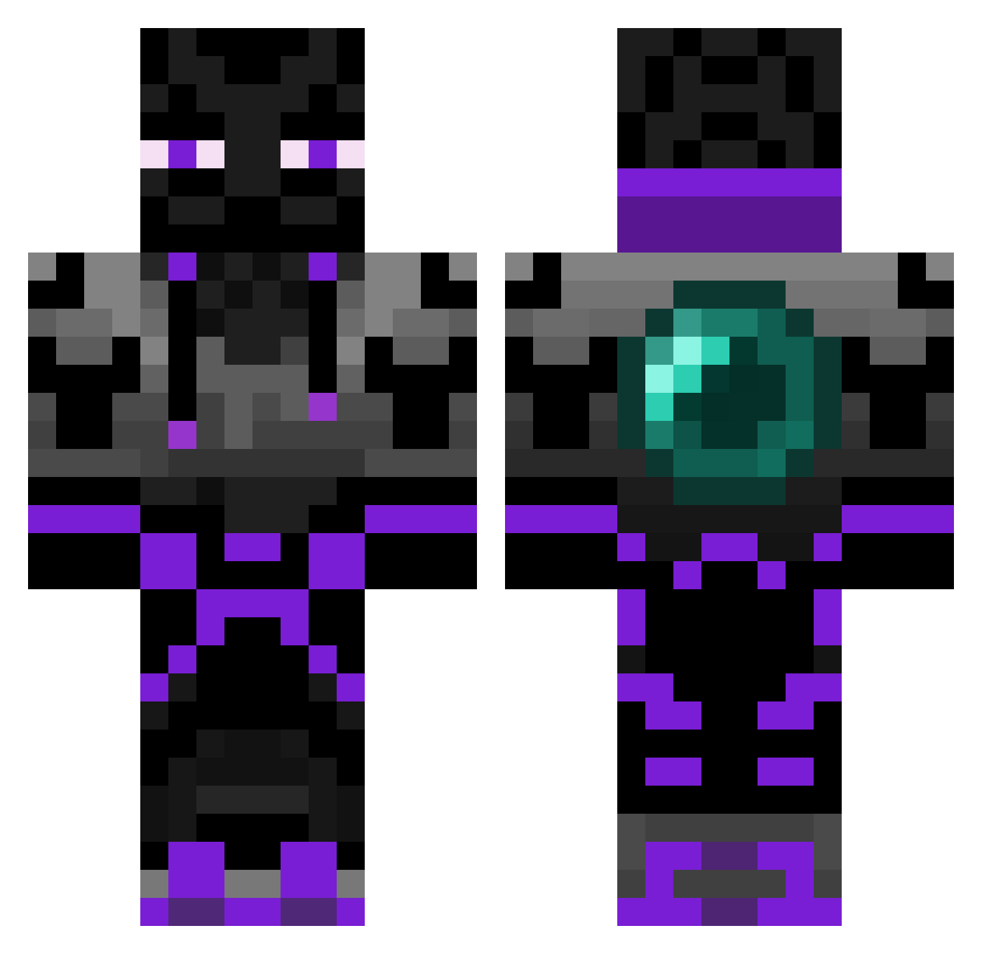 Dill723 Minecraft skin, front and back view