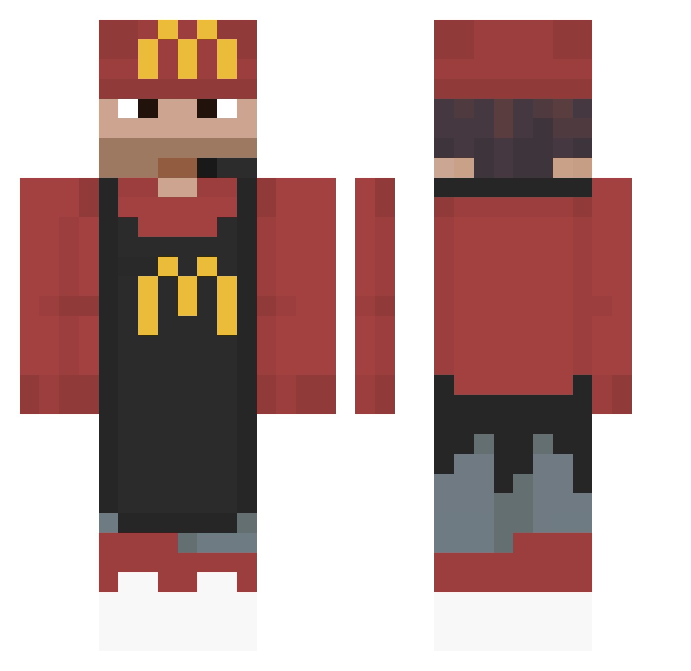 Diamond_GamerPvP Minecraft skin, front and back view