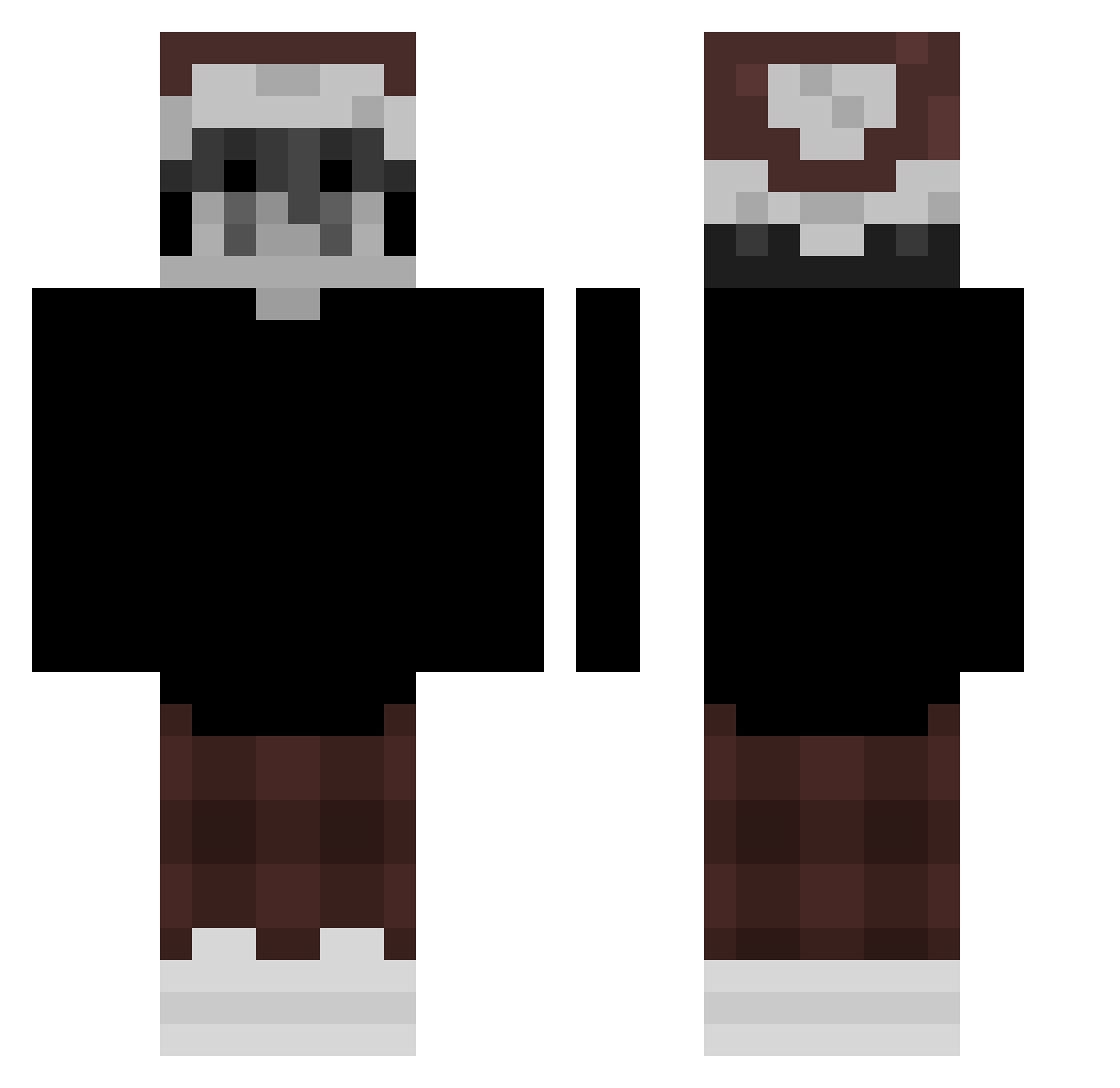 s3anamp Minecraft skin, front and back view