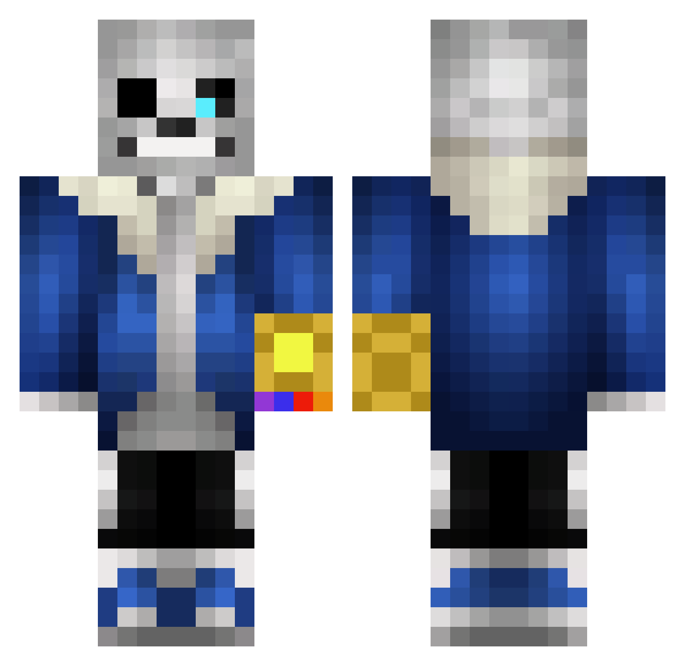 Kw1spy_F4g Minecraft skin, front and back view