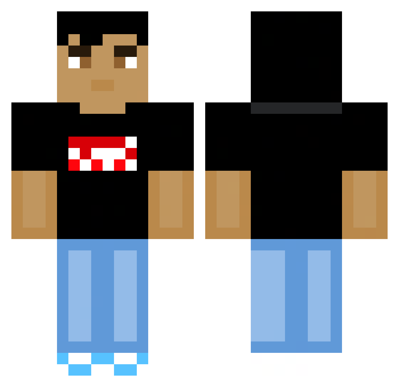Solrac7 Minecraft skin, front and back view