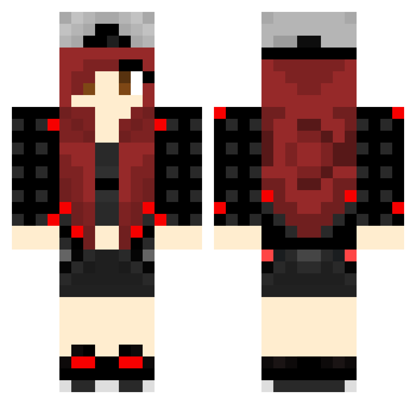 ecotype Minecraft skin, front and back view