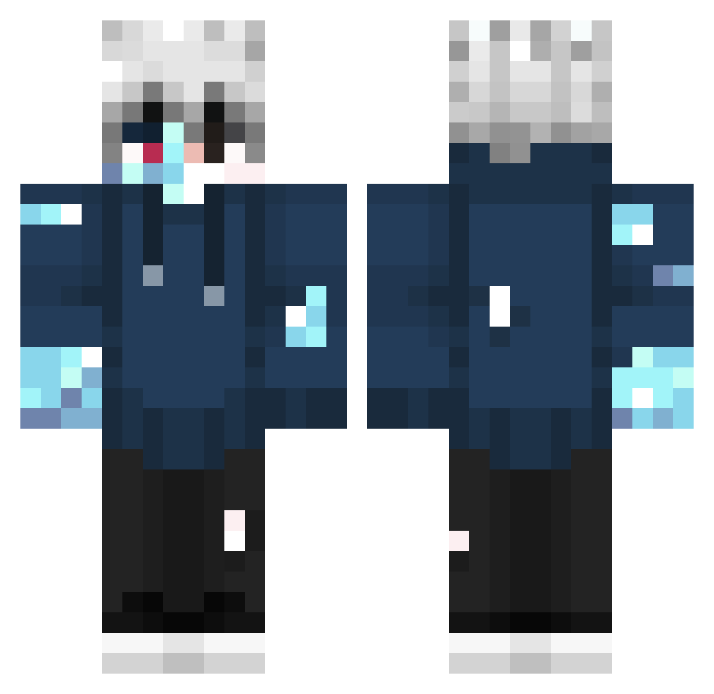 LGFrost Minecraft skin, front and back view