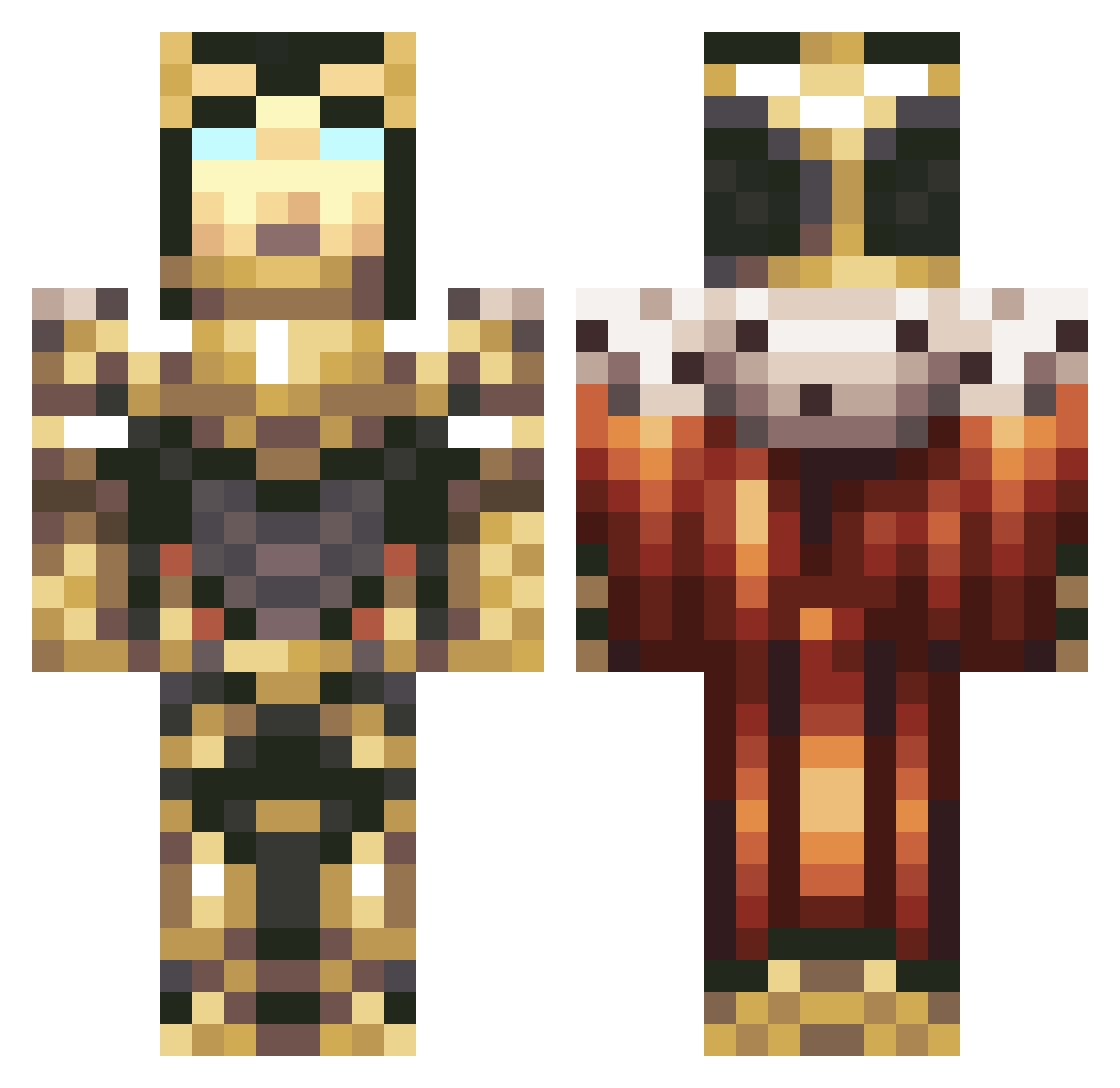 Skellington22 Minecraft skin, front and back view