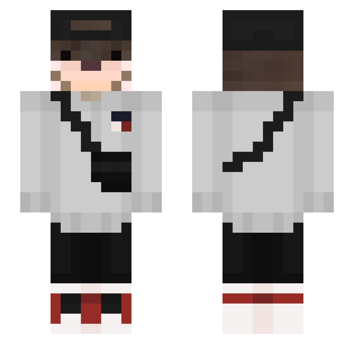 DepriSun Minecraft skin, front and back view