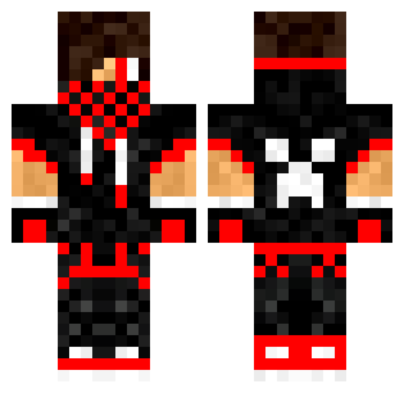 Tsukechi Minecraft skin, front and back view