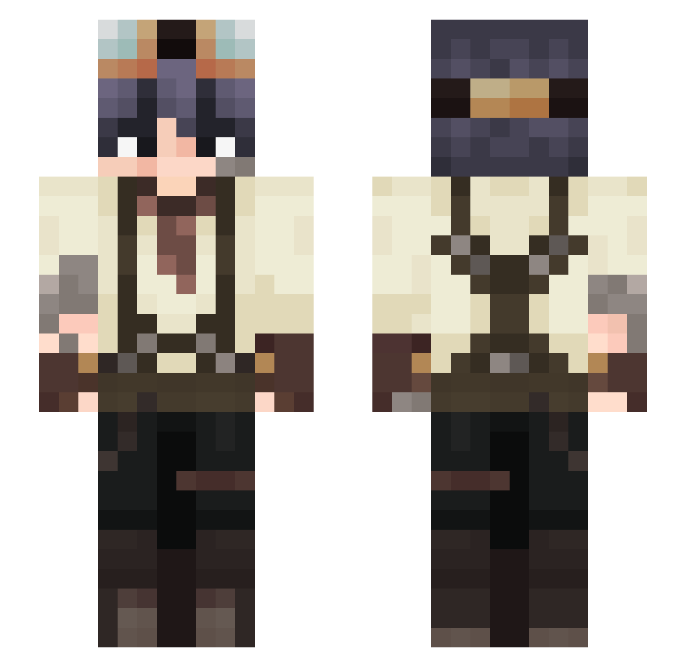 ZAGEZK Minecraft skin, front and back view