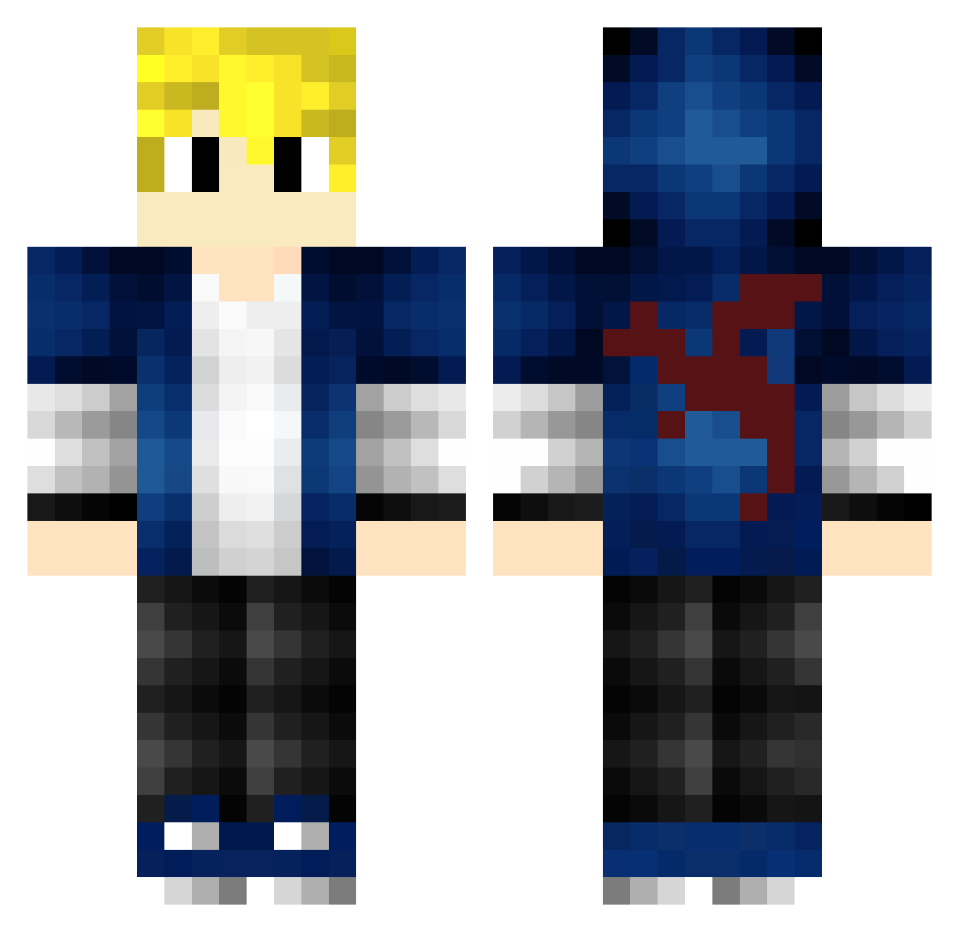 trapachu Minecraft skin, front and back view