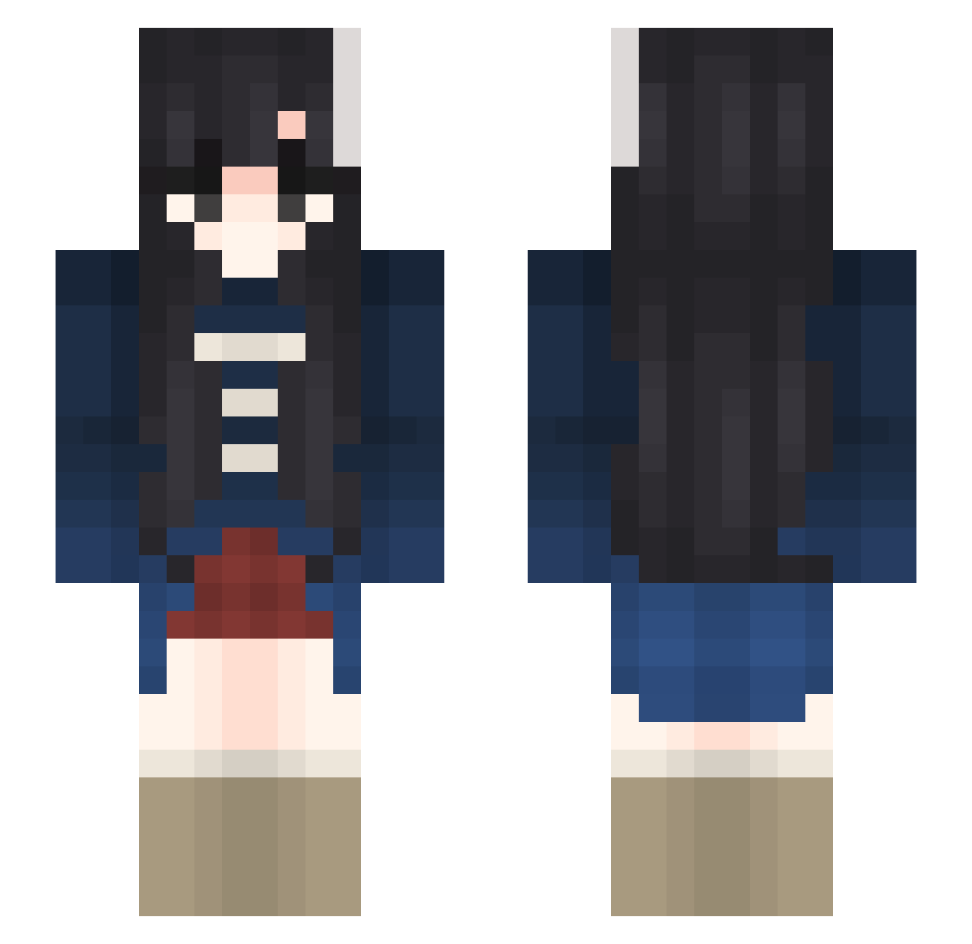 iMzmg Minecraft skin, front and back view