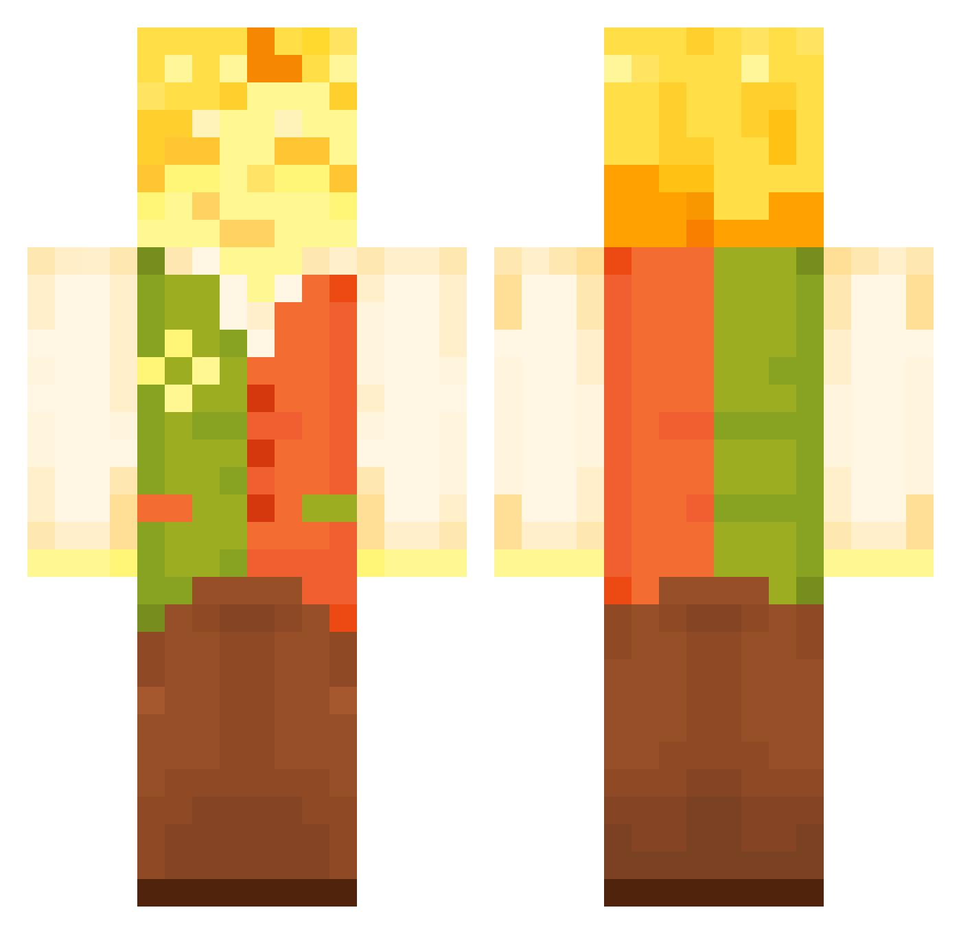 peaopol Minecraft skin, front and back view