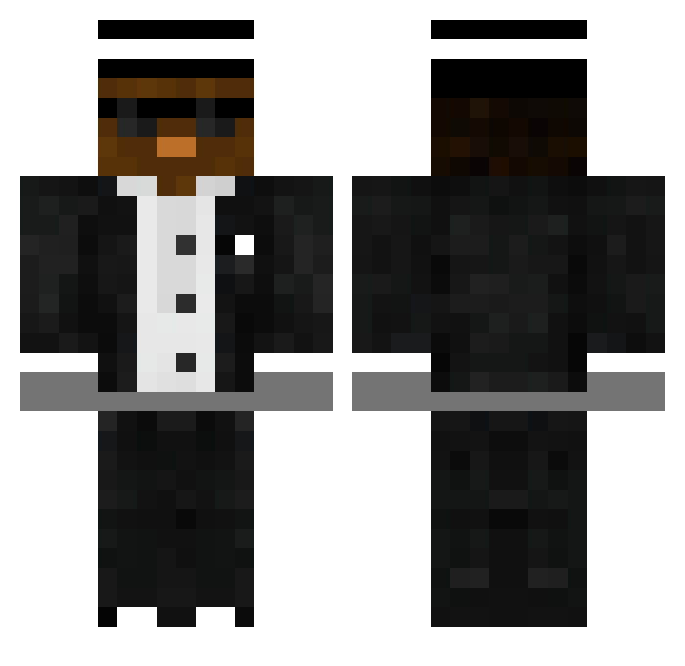 GamEric28 Minecraft skin, front and back view
