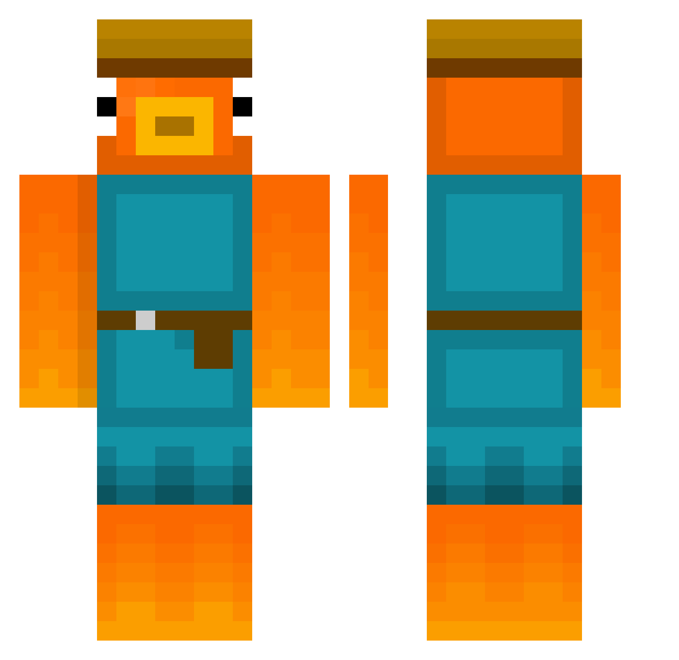 Marshgosh Minecraft skin, front and back view