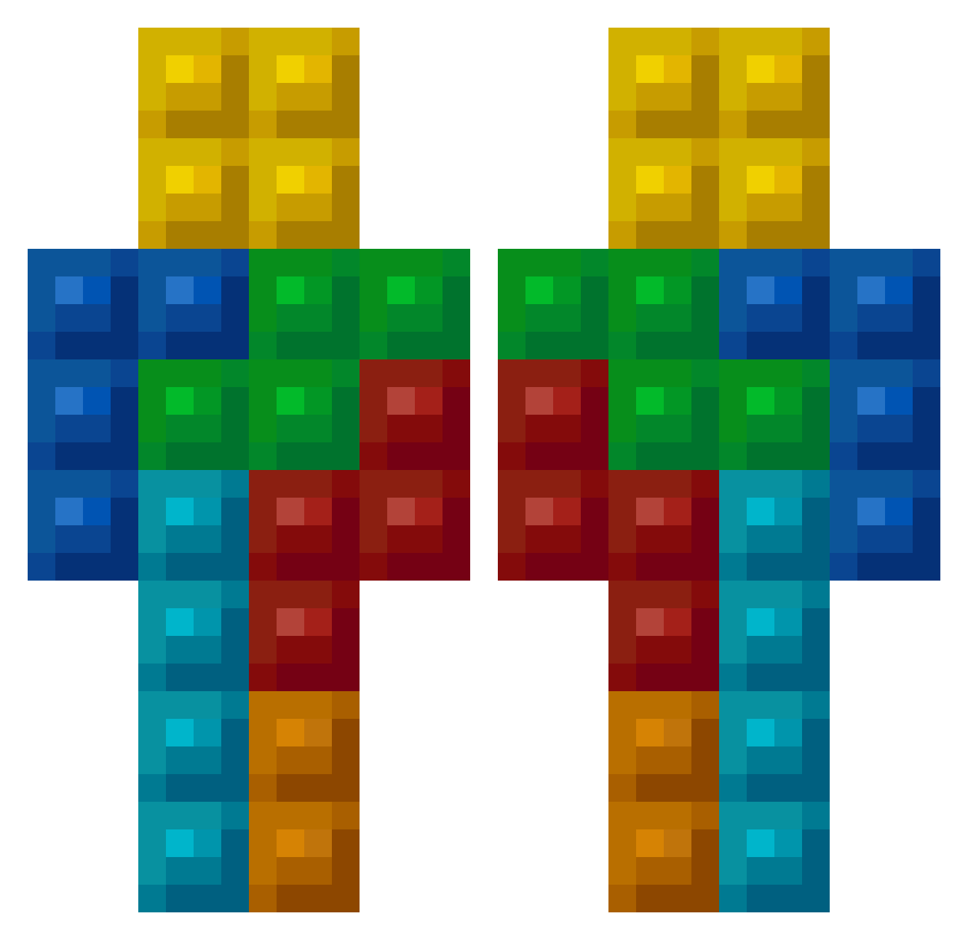 PLEEY191 Minecraft skin, front and back view