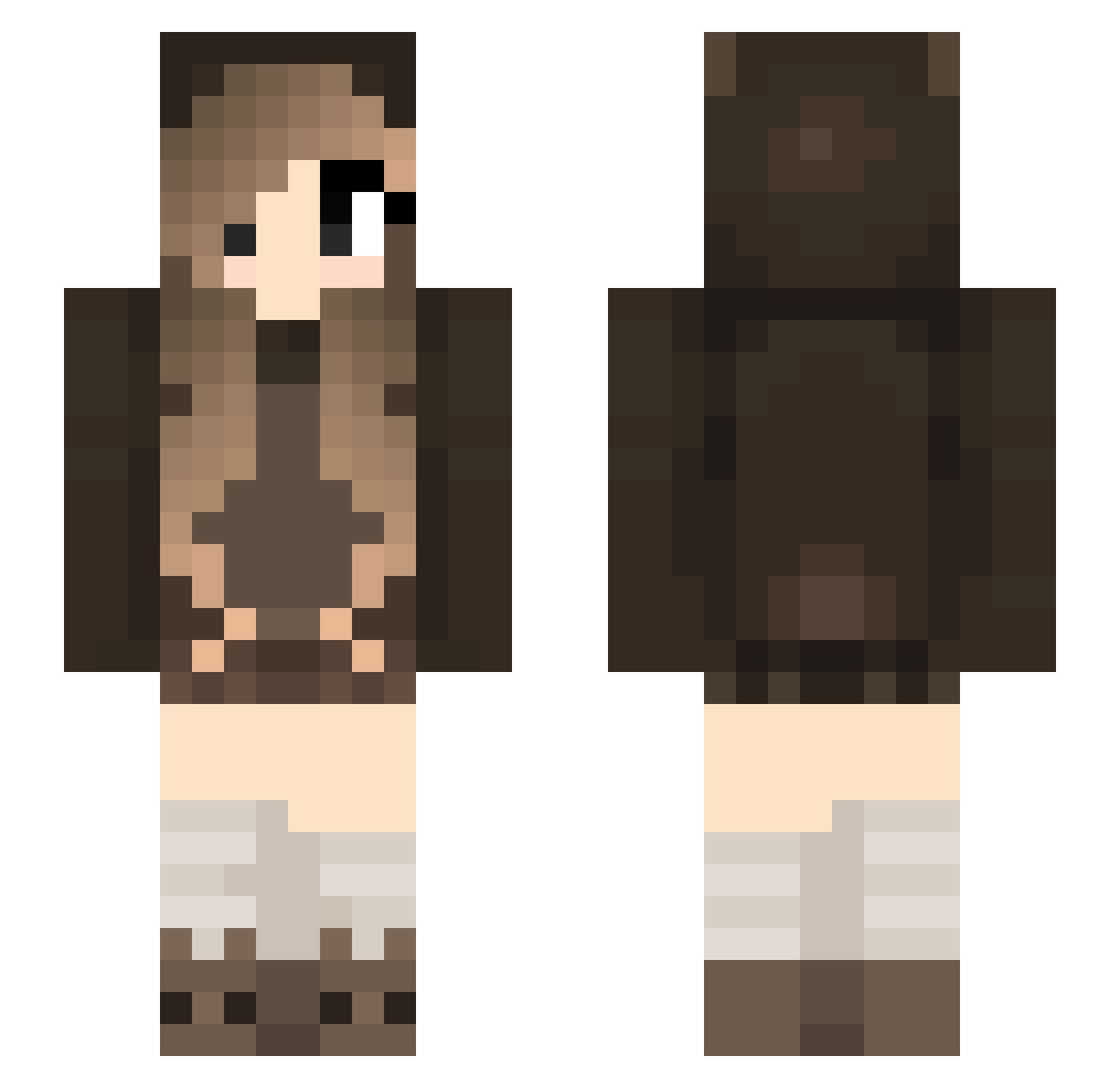 kittyluvrr Minecraft skin, front and back view