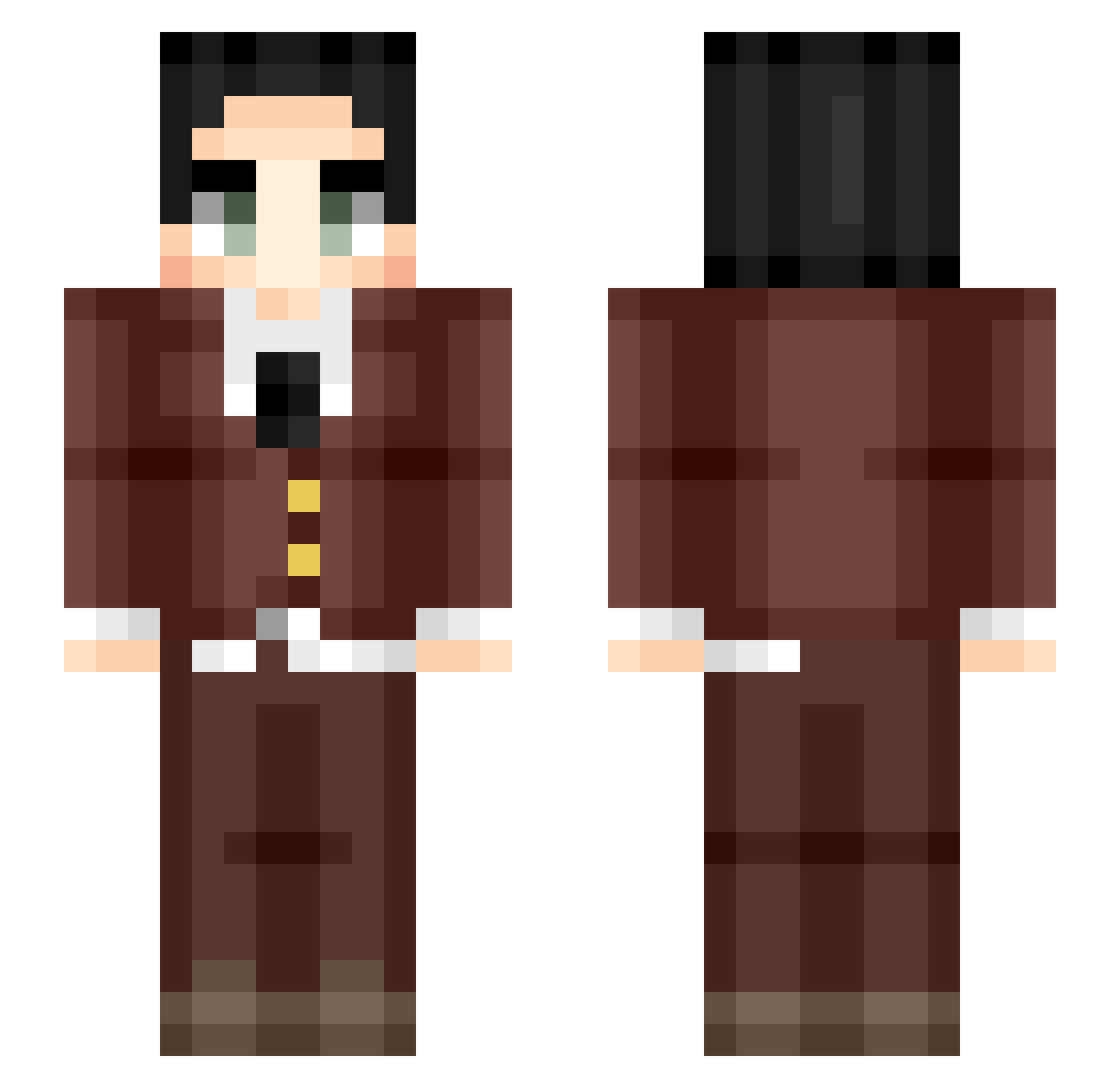 datoteka Minecraft skin, front and back view
