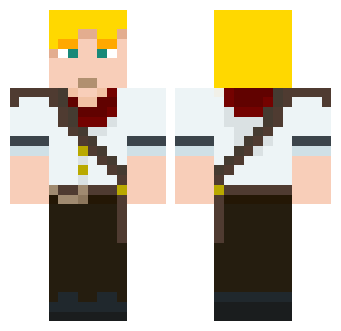 Baggy Minecraft skin, front and back view