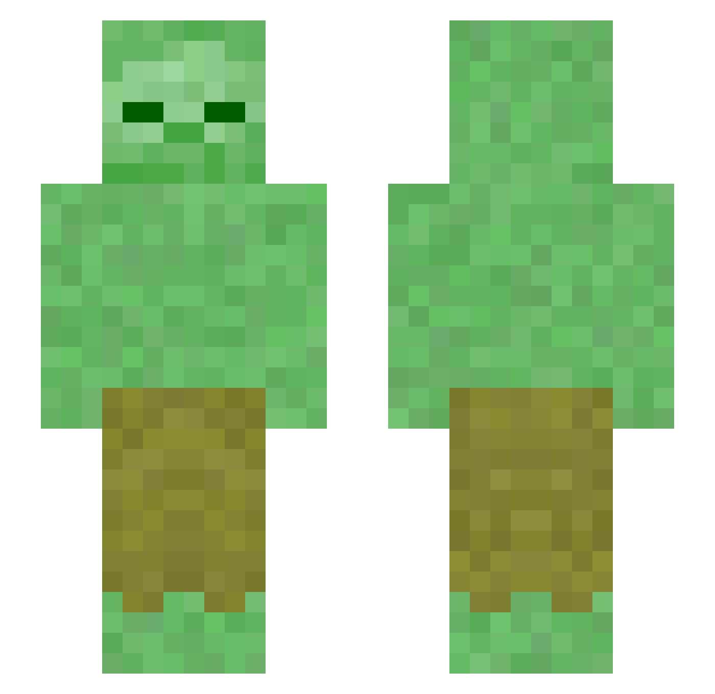 wxnte Minecraft skin, front and back view