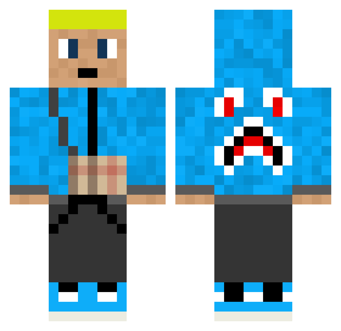 Br44d Minecraft skin, front and back view