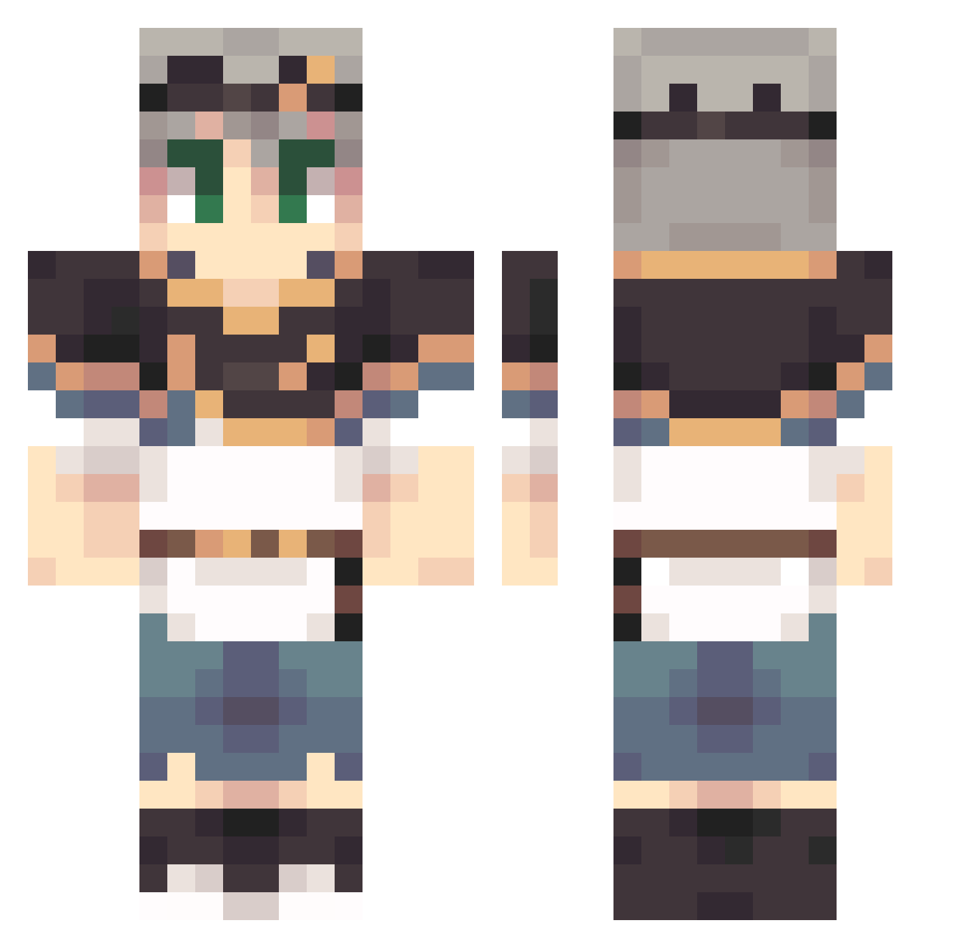 BusteGS Minecraft skin, front and back view