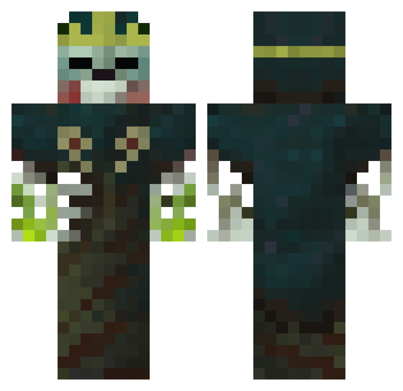 thebobsquad Minecraft skin, front and back view