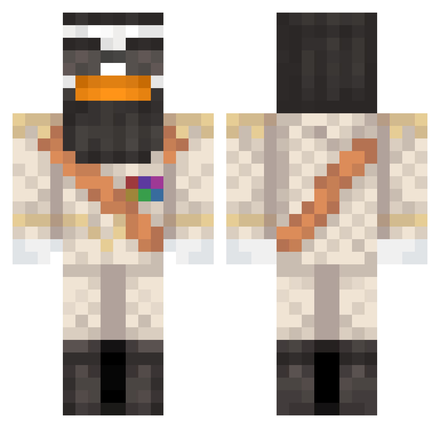 2louse10 Minecraft skin, front and back view