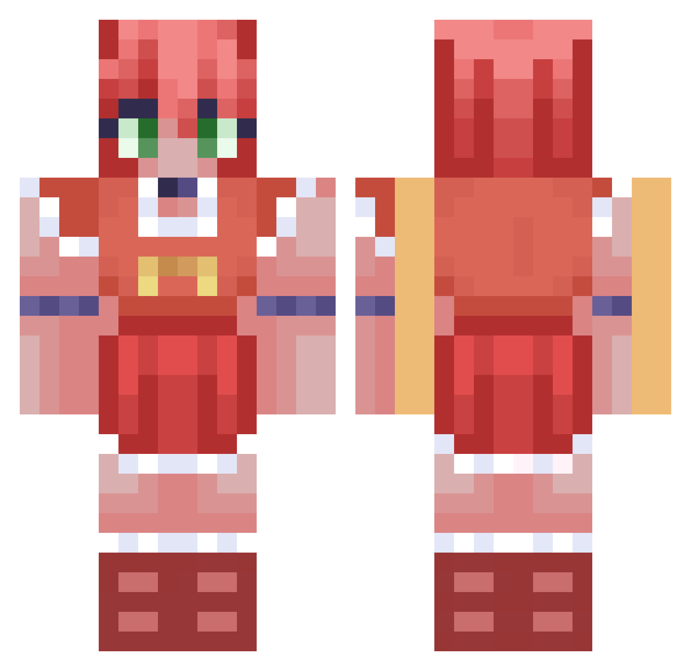 Reeyven Minecraft skin, front and back view