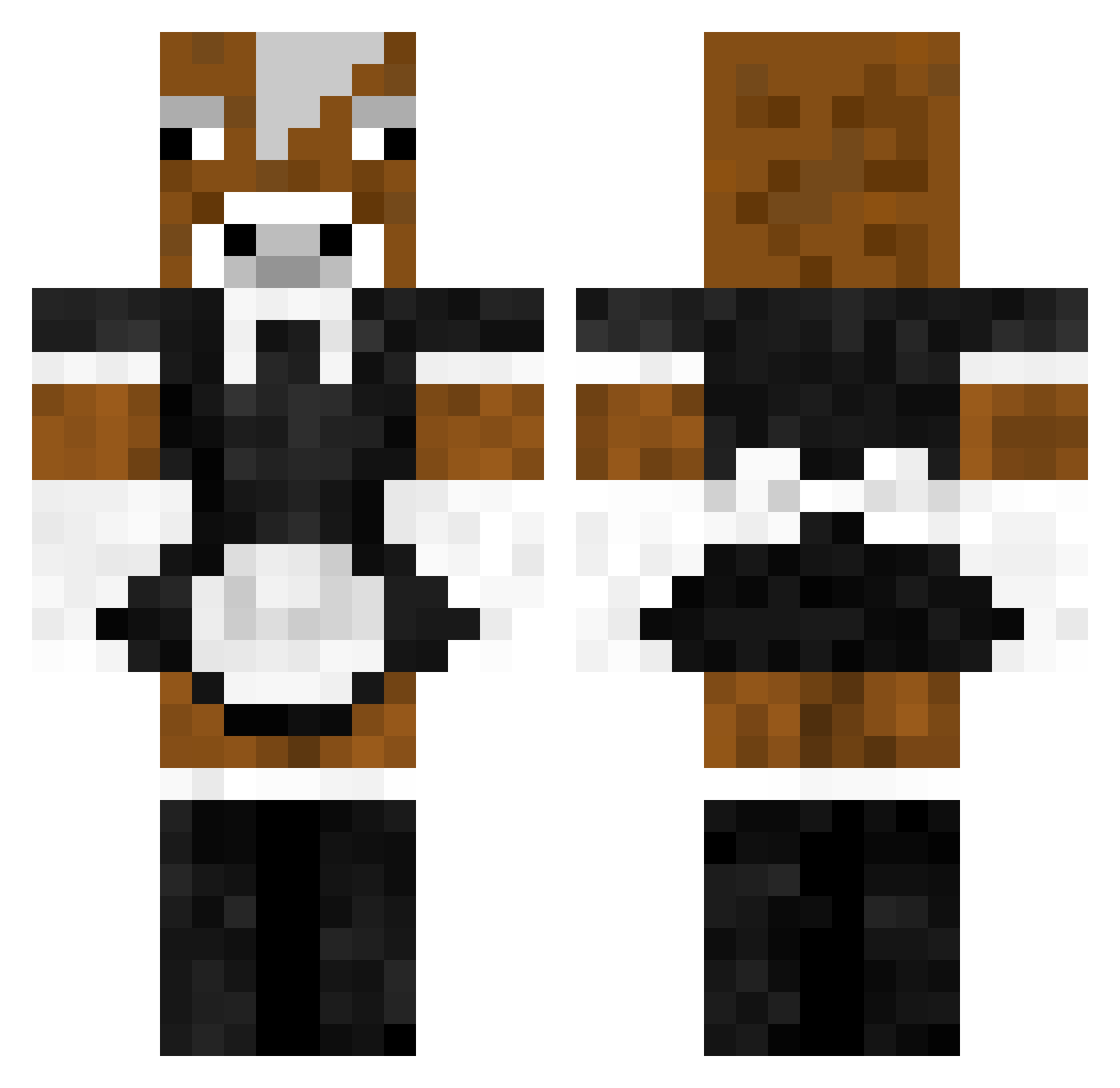 VelvetJones Minecraft skin, front and back view