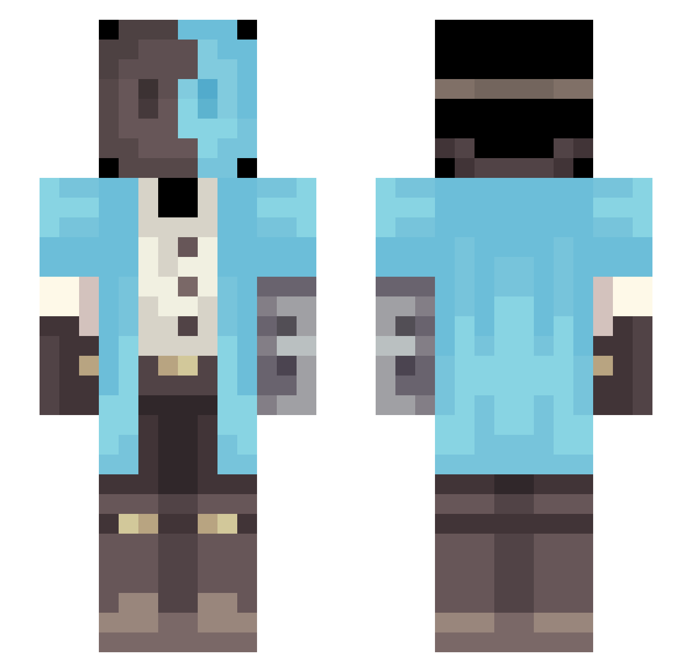 PetitDonuts Minecraft skin, front and back view