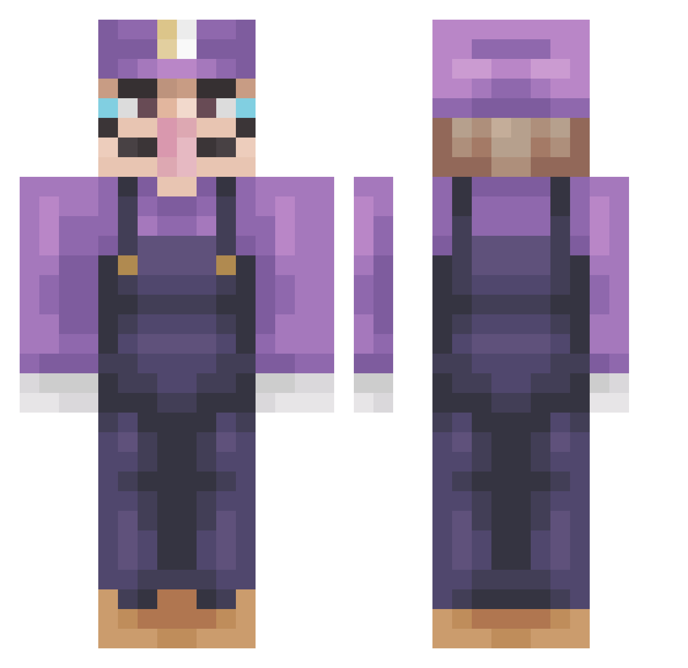 Rodtz Minecraft skin, front and back view