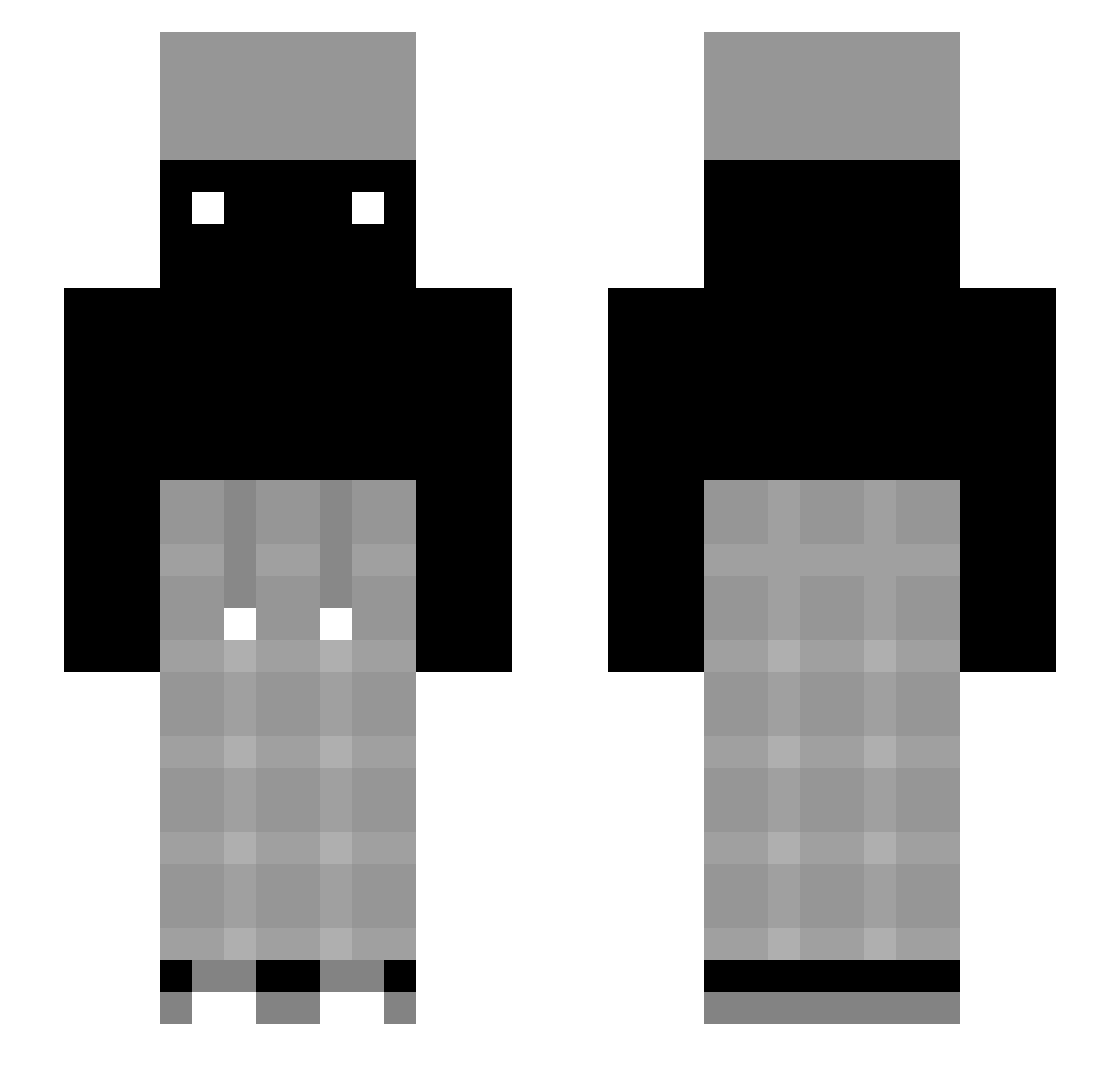 xNatue Minecraft skin, front and back view