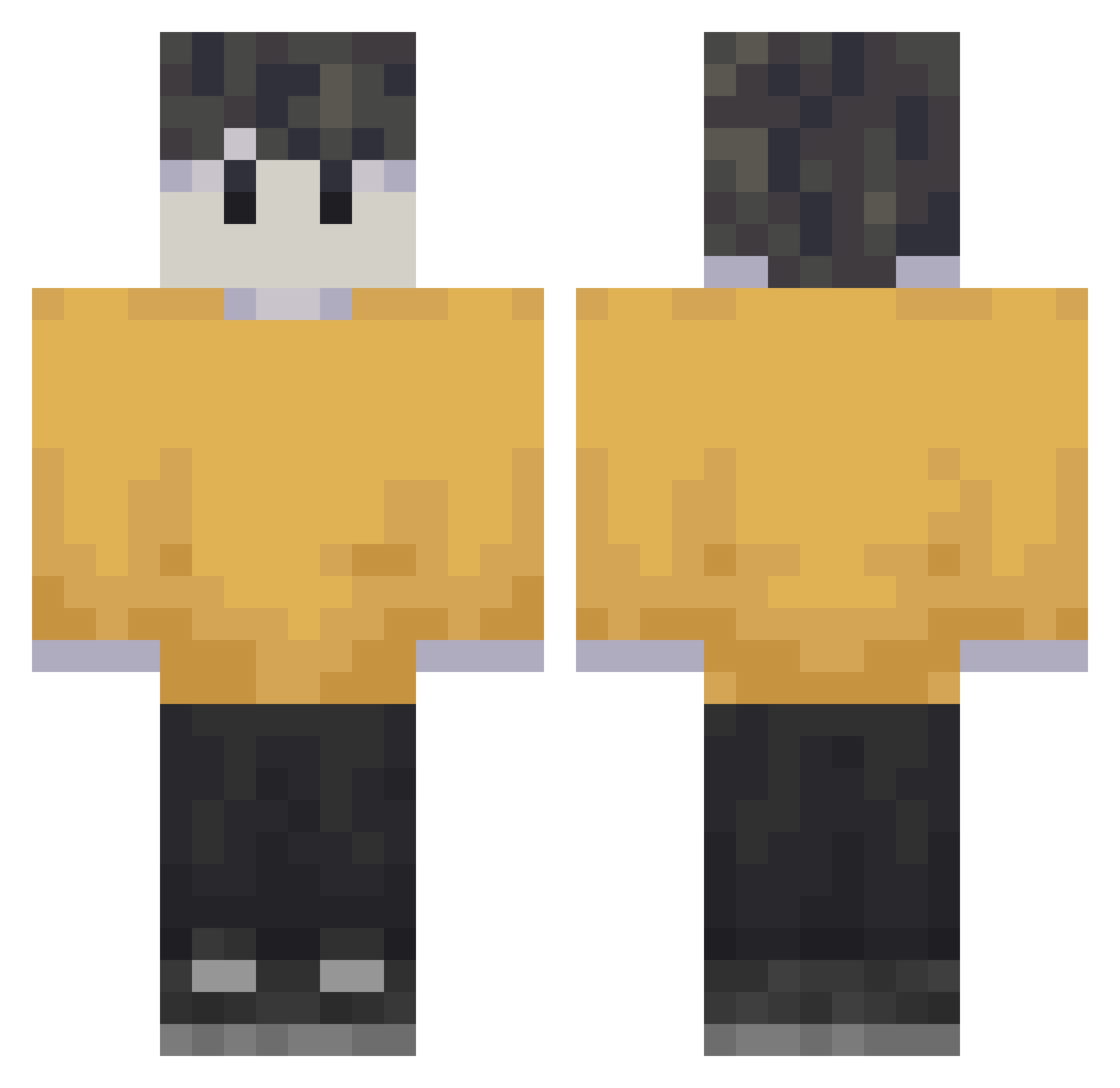 TrulySmoke Minecraft skin, front and back view