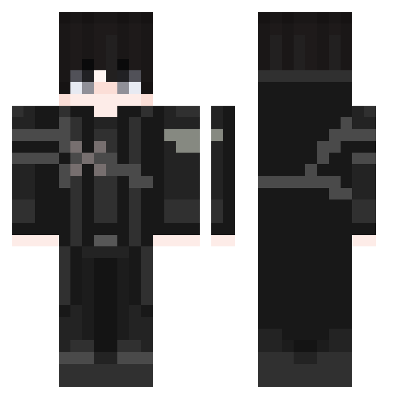 SebassUnti Minecraft skin, front and back view