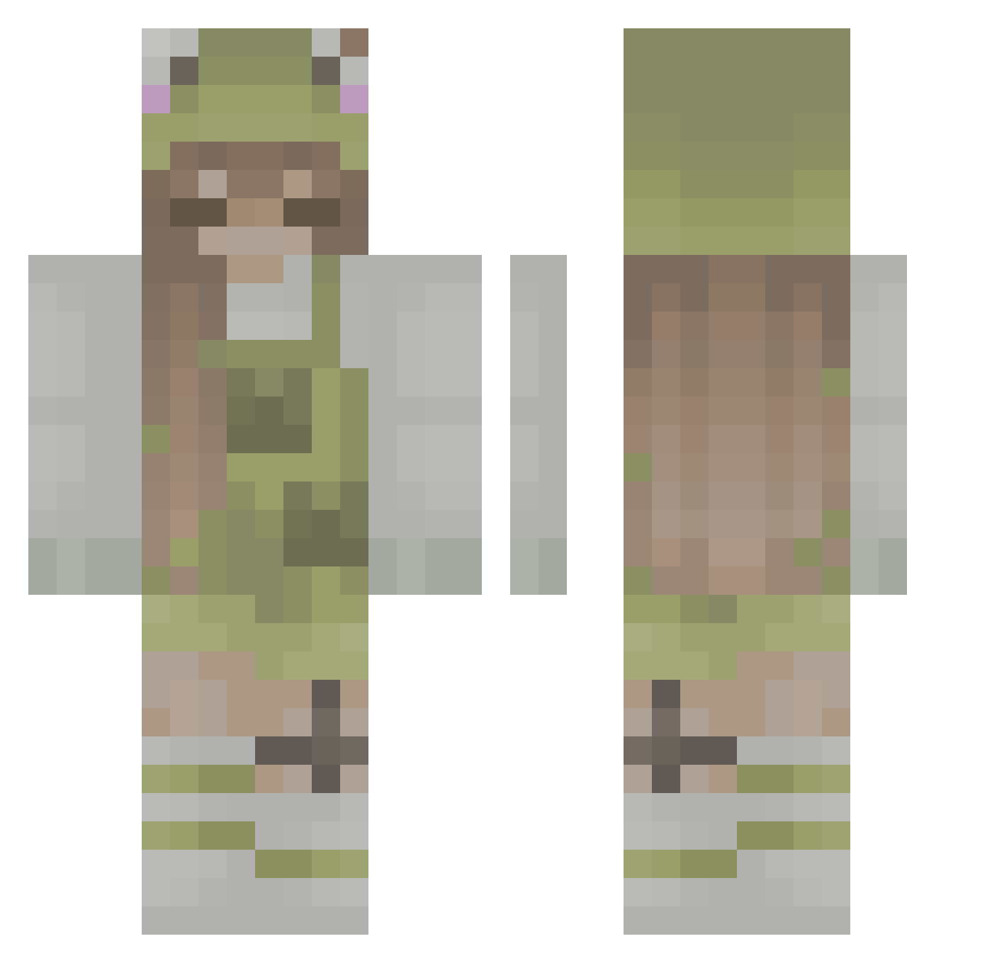 AkinaLee Minecraft skin, front and back view