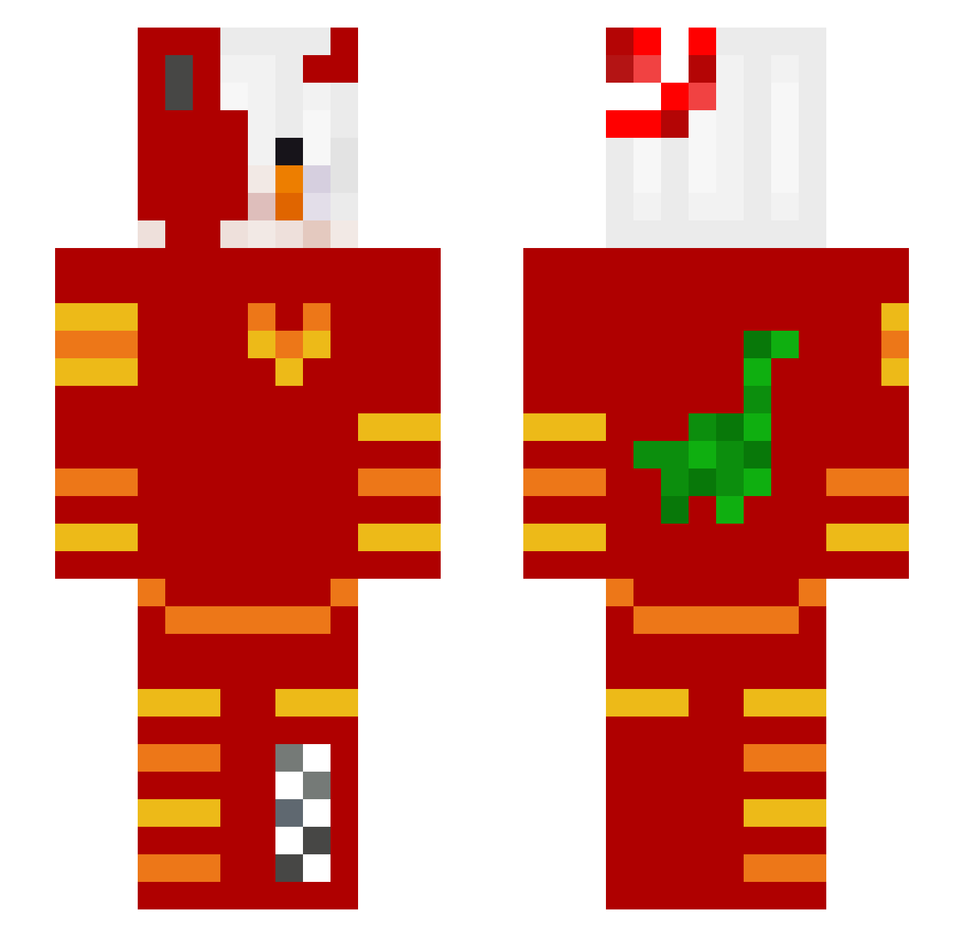 Reptudn Minecraft skin, front and back view