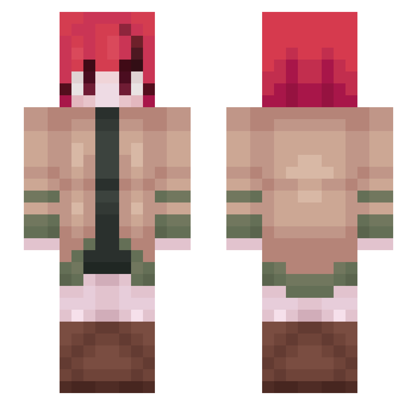 Santuchoxxx Minecraft skin, front and back view