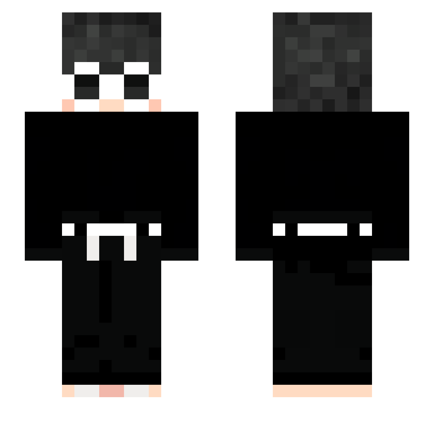 Rewokd Minecraft skin, front and back view