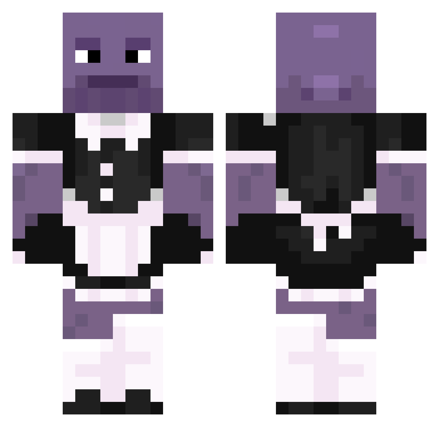 JoniDWolf Minecraft skin, front and back view